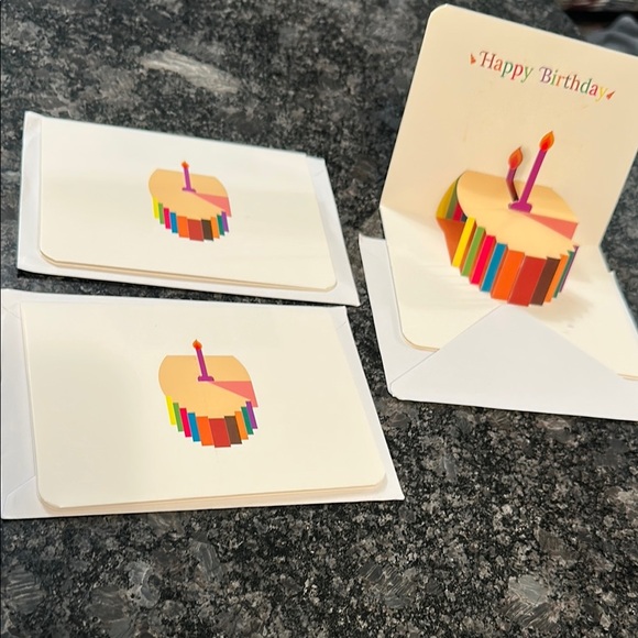 3 Colorful Birthday Pop-Up Cards Set of 3 Pop Up Candle & Cake Card NWT - Picture 6 of 7